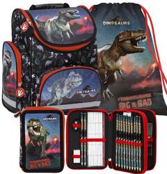 T-REX Dinosaurier Schulranzen Schultasche Tornister 3Tlg Federtasche  Dinos