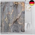 ASDCXZ Duschvorhang Grau Gold Marmor 180x200 cm, Modern Abstrakt Grau Gold