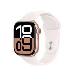 Apple Watch Series 10 GPS 42mm Aluminium Roségold Sportarmband Blassrosa S/M