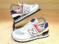 New Balance 574 Schuhe Damen Größe UK 5 weiß Ghost Pepper Leder Netz Turnschuhe