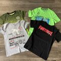 4 Stück Tshirts JUNGEN GR.146/152 Cotton, Bunt,neon,C&A 3A8