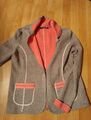 Jacke Blazer Herbst Feinstrick grau Lachs 42 M Betty Barclay Elements Baumwolle