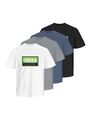 Jack & Jones Jungen T-Shirt 4er Pack Gr. 140-176 JCOLOGAN SOMMER PRINT TEE JNR