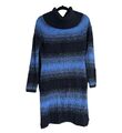 Tommy Hilfiger Damenpullover Kleid gestrickt Medium M blau gestreift Designer