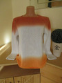 Alba Moda Damen Pullover Gr. 40 weiß-orange langarm Baumwolle