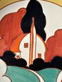 Englischer Art Deco Clarice Cliff Bauernhaus 1931