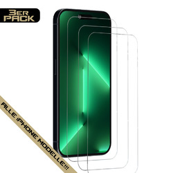 Panzerfolie Glas Bildschirm Displayschutz 3x für Apple iPhone 15 14 13 12 11 Pro