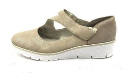 RIEKER DAMEN SCHUHE HALBSCHUHE BALLERINAS Gr:40 Uk:6,5 BEIGE 