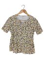 Rabe Damen T-Shirt 38 M Beige Gelb Blau Blumenmuster Modell Bernilda