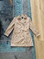 S.Oliver Damen Mantel Gr. 40 / L Übergang Trenchcoat Creme/Beige Jacke Gürtel