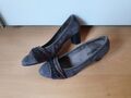 Gabor Pumps High Heels Absatz Schuhe Echt Leder Wildleder Ballerinas 37 graulila