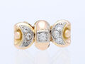 antiker Art Deco Ring 0,70 Karat Diamanten 750 Gelb Gold 18 Karat um 1910 Deta