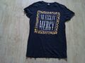 Männer Herren Unisex T-Shirt Gr. XS kurzarmig von FSBN slim fit schwarz m. Motiv