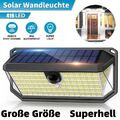 416 LED Solarleuchte mit Bewegungsmelder Außen Solar Wandleuchte IP65 Solarlampe