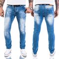 Herren Jeans Hose Slim Fit Rock Creek Designer Basic Jeans Stretch Hose Blau M21