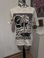 Pull&Beat T-Shirt Weiß Schwarz Print Palme 🌴 S