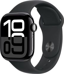 Apple Watch Series 10 42 mm Aluminiumgehäuse diamantschwarz am Sportarmband S/MWie neu: Keine Gebrauchsspuren, voll funktionstüchtig