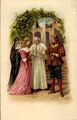 Präge Litho Papst segnet ein Liebespaar, Trauung, Nonne - 4255283