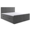 Boxspringbett Malibu mit Bettkasten 140x200cm Webstoff Anthrazit mit Fussteil