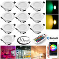 10X RGB LED Einbaustrahler Bluetooth Deckenleuchte 5W Deckenspots +Fernbedienung