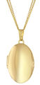 TRENDOR Schmuck Damen-Halskette mit Medaillon Gold auf Silber 925 15535