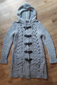 Strickjacke Cardigan Strickmantel Longjacke Grobstrick grau zero Gr. S 38