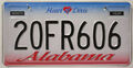 Alabama USA Nummernschild Auto Kennzeichen Schild US Car License Plate 20 FR 606