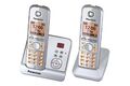 Panasonic KX-TG6722GS silber Duo Anrufbeantworter Klangverstärkung BRANDNEU