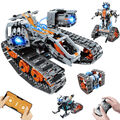 Technik Ferngesteuert Bauspielzeug mit LED Licht 4 in 1 RC Roboter Tracked Racer