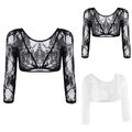 Bolerojacke Damen Sexy Transparent Cardigan Spitze Bolero jacke Schulterjacke