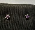 Ohrstecker Ohrringe Glitzer Zirkonia Lila CZ Amethyst 925 Sterling Silber 4mm