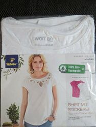 Shirt  mit Stickerei 100% Bio Baumwolle   Gr. M 40/42 Tchibo  