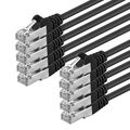 10 Stück 1m CAT.5e Kabel F/UTP Patchkabel schwarz Netzwerkkabel RJ45 LAN DSL 10x