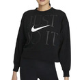 DAMEN NIKE DRI-FIT GET FIT CREW SWEATSHIRT KURZES TOP SCHWARZ NEU UK M, L LETZTE 2