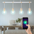 Smart RGB LED Käfig Hänge Decken Lampe dimmbar Alexa Google App Holz Leuchte