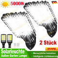 2er 5000W Solarleuchte mit Bewegungsmelder AußenLampe Fluter LED Strahler Licht