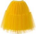 Damen Tüllrock Rock 5 Lagen Prinzessin Faltenrock Tutu Ballettrock One size