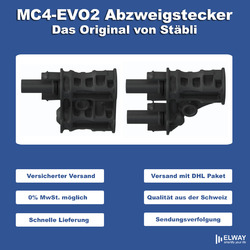 Original Stäubli MC4-EVO2 Abzweigsteckverbinder Y-Stecker T-Stück ✅