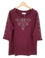 SHEEGO Damen Shirt T-Shirt Longshirt bordeaux 44 46 48 50 52 54 Plus Size Z21