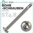 Bohrschrauben M4,8 TORX Edelstahl A2 DIN 7504 Senkkopf Form O Selbstschneidend