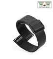 Easy-Klick Edelstahl Milanaise-Mesh Uhrenarmband Modell Hamburg PVD-schwarz 12mm