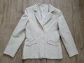 Damen Blazer Gr 40 Orsay, vanille/beige schwarz gestreift