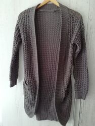 Grauer Grobstrick Cardigan Gr.S