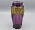 Original Moser Karlsbad signierte Glas- Vase violettes Ametystglas Amazonen 1920