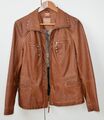 Damen Lederjacke - Immitat / Farbe Cognac / braun Gr. 40 / Marke MONA