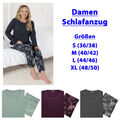 Damen Nachtwäsche Pyjama Schlafanzug Nachtanzug Donata langarm --Gr.  S M L XL--