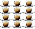 Espresso Tassen 12er Set Espressotassen mit Untertasse Espresso Mokka Gläser 