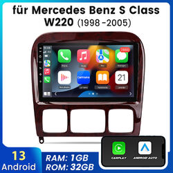 9" Android13 Autoradio Für Mercedes Benz S Klasse W220 S280 DAB+ Navi GPS 1+32G