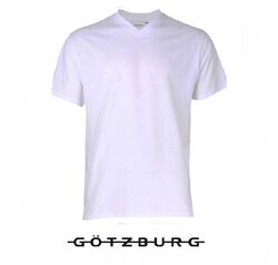 Götzburg - T Shirt - 2er Pack - V Ausschnitt - weiß - Größe M / 5