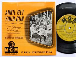 Verschiedene Annie Get Your Gun No 1 EP MGM MGMEP553 EX/EX 1950er orange Bildhülle